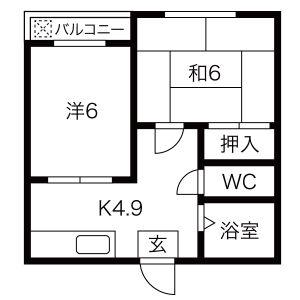 昭栄コーポ(2DK/2階)の間取り写真