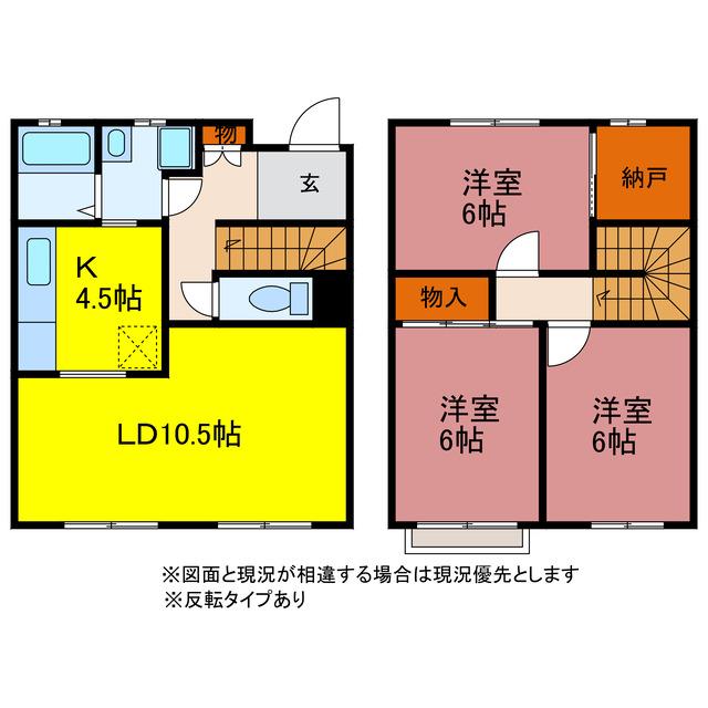タウンハウス代田(3LDK/1階)の間取り写真