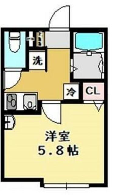 BAY FLAT HOSHIKAWA(1K/3階)の間取り写真