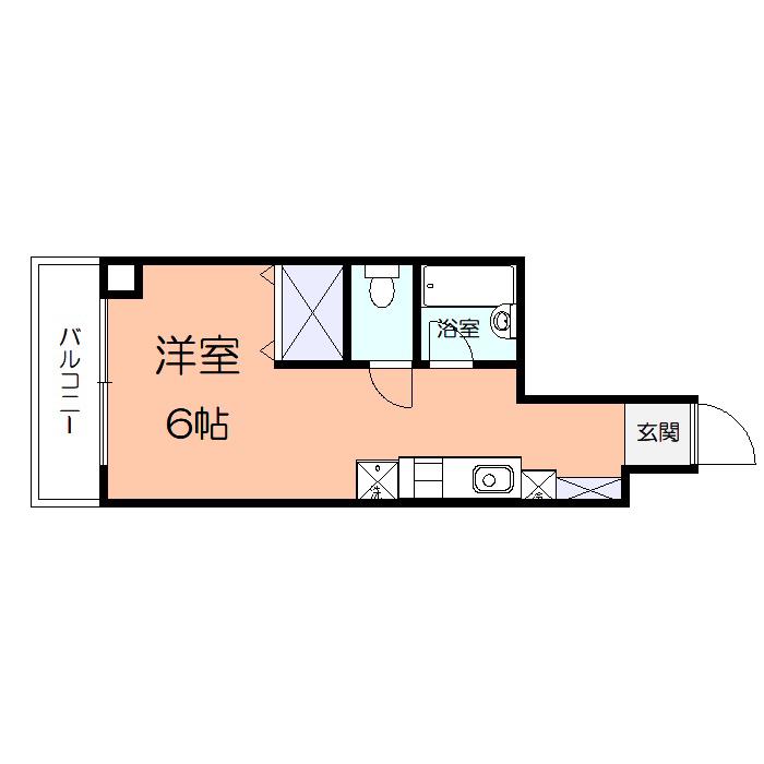 アルカディアK(ワンルーム/3階)の間取り写真