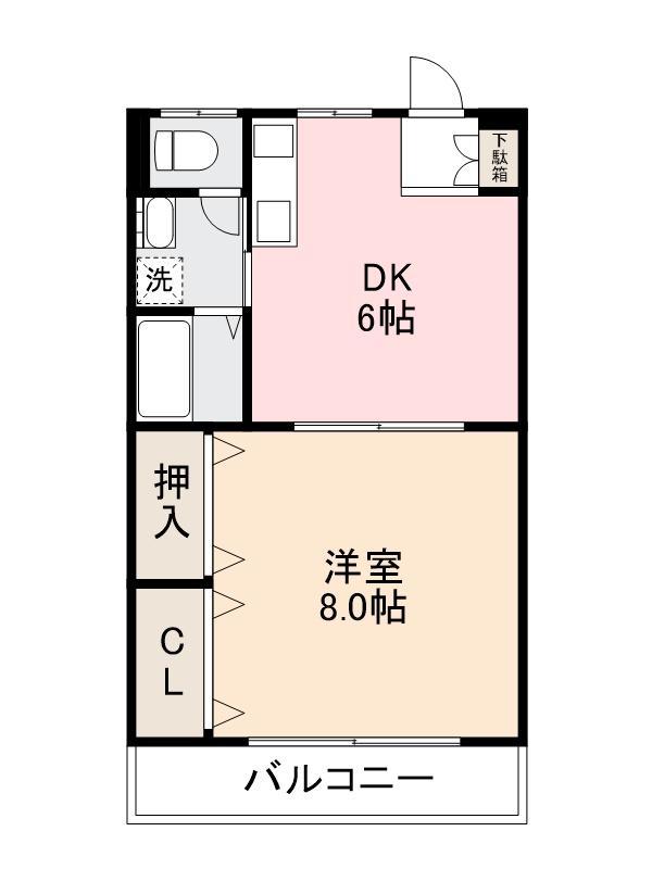 クレール香南(1DK/1階)の間取り写真