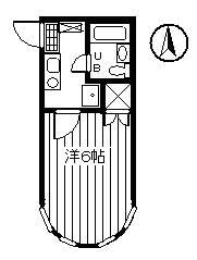 SHドーム B(1K/1階)の間取り写真