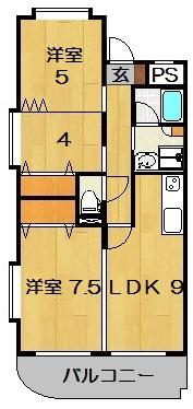 清和マンション(2LDK/3階)の間取り写真