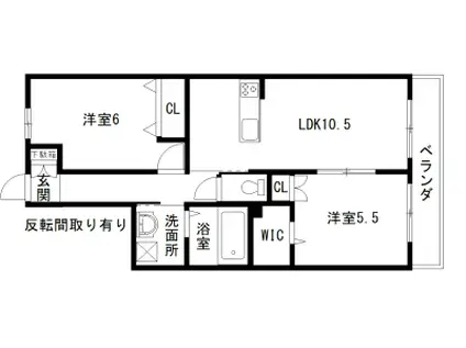 GRAND MER(2LDK/1階)の間取り写真