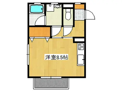 リーベハイムおおみや(ワンルーム/1階)の間取り写真