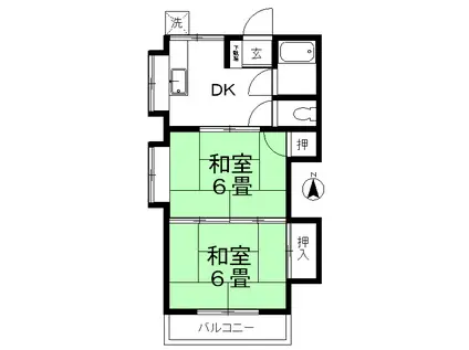 野村アパート(2DK/1階)の間取り写真
