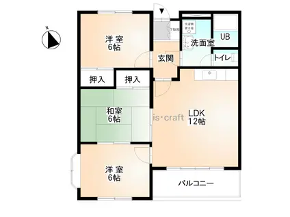 土屋マンション(3LDK/3階)の間取り写真