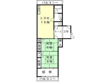 シルキーハウスHORI(2LDK/2階)の間取り写真
