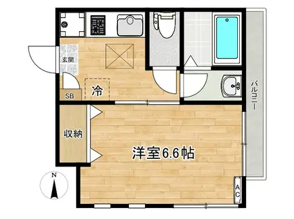 アルベリーノ峰(1K/1階)の間取り写真