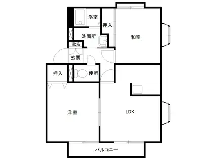 サンガーデングリーンテラスI(2LDK/1階)の間取り写真