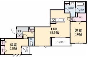 ボヌール櫻(2LDK/3階)の間取り写真