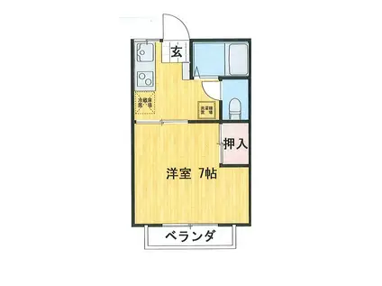 アミティハウス(1K/2階)の間取り写真