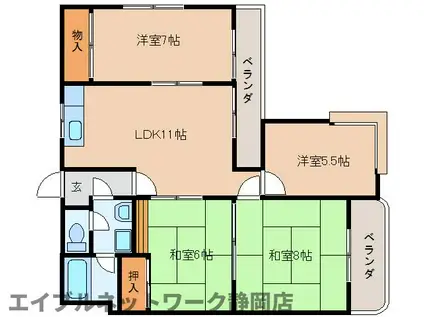 ファミール辰起(4LDK/3階)の間取り写真