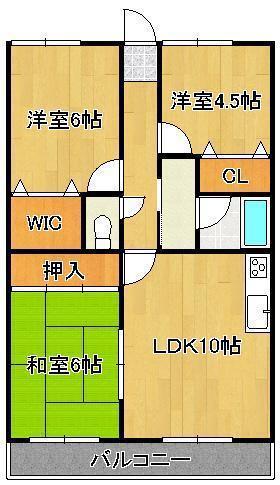 メゾンオオギ(3LDK/3階)の間取り写真