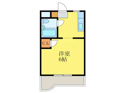 キャビン(1K/2階)の間取り写真