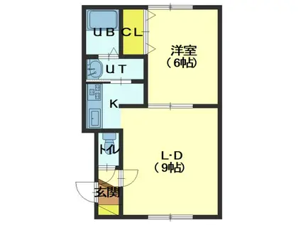 メイプルハイム(1LDK/1階)の間取り写真