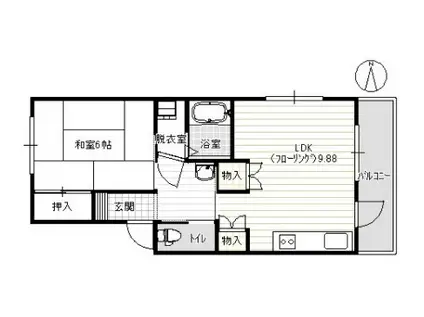 三澤マンション(1LDK/3階)の間取り写真