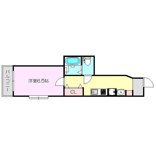 CASA MT東三国(1K/3階)の間取り写真