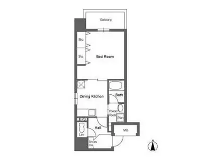 WILL DO 天満橋(1DK/8階)の間取り写真