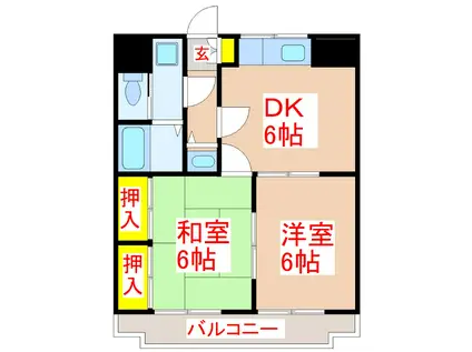 ハイム華(2DK/1階)の間取り写真