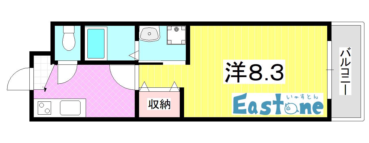 PREMIUM ARATA(1K/8階)の間取り写真