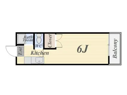 エクシード真砂(ワンルーム/3階)の間取り写真