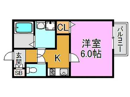 リブレ東大阪(1K/1階)の間取り写真