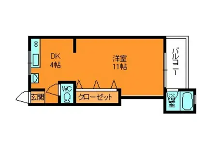松井マンション2号棟(1K/1階)の間取り写真