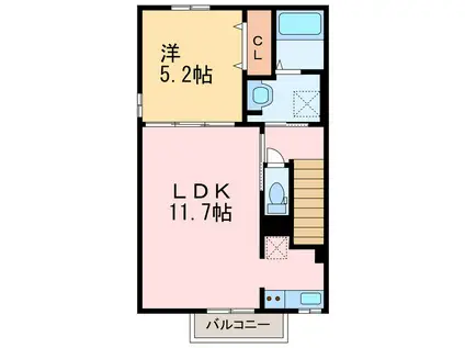 サニーミニヨンハウスI(1LDK/2階)の間取り写真