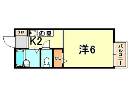 キャンパス本多聞(ワンルーム/1階)の間取り写真