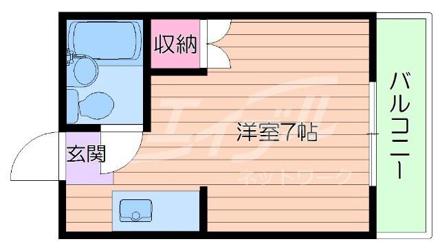 ルネ山岸(ワンルーム/3階)の間取り写真