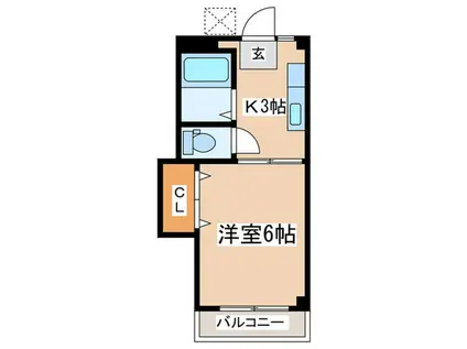 プロスペアー橋本(1K/3階)の間取り写真