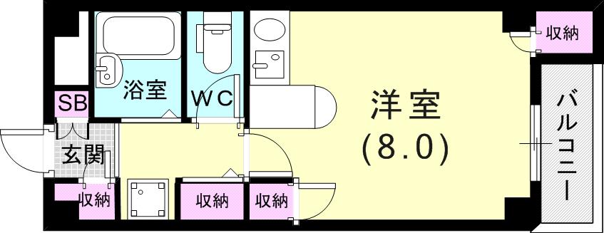 リンケージII(ワンルーム/5階)の間取り写真