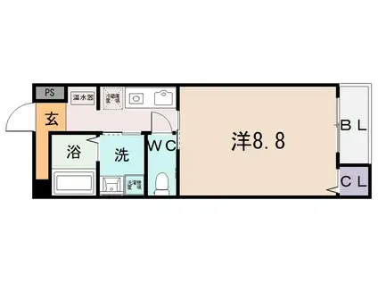 アムール八尾本町(1K/6階)の間取り写真