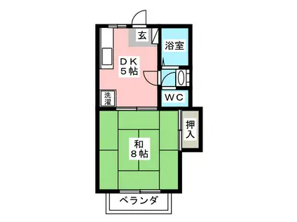 サンシャイン神戸IV(1DK/2階)の間取り写真