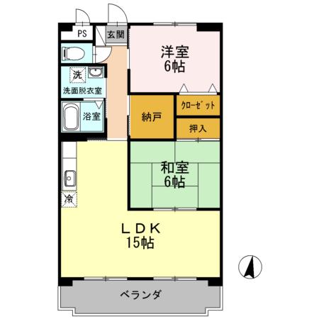 ファインビレッジ(2LDK/3階)の間取り写真