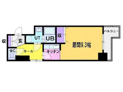 ヴァージェ共応(ワンルーム/2階)の間取り写真