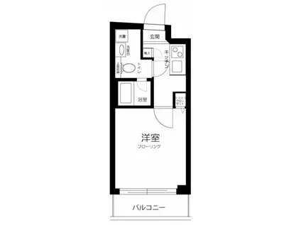 スカイコート牛込神楽坂(1K/1階)の間取り写真