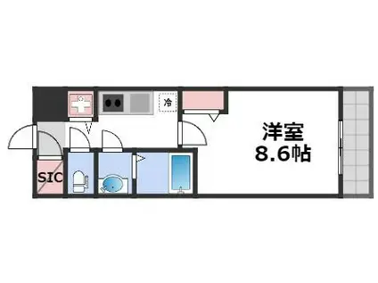 J-ARC天王寺イースト(1K/3階)の間取り写真