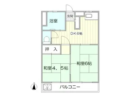第1オパールマンション(2DK/3階)の間取り写真