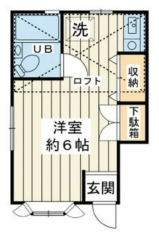 ローズアパートD棟 1階階 間取り
