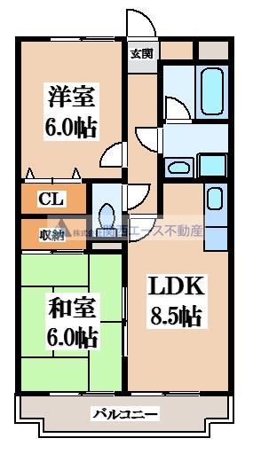 パルティグ(2LDK/4階)の間取り写真