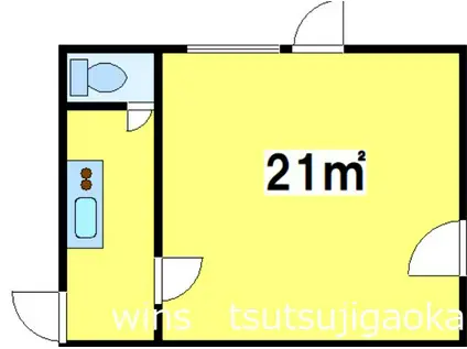 ハイネス大竹(ワンルーム/1階)の間取り写真