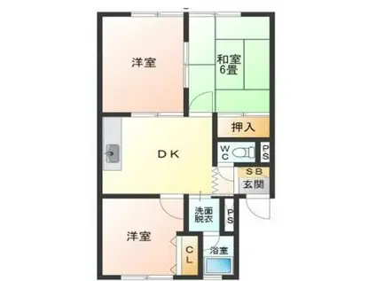 朝日町マンション(3DK/3階)の間取り写真