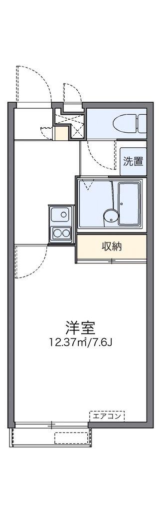レオパレスアースリー生田(1K/2階)の間取り写真