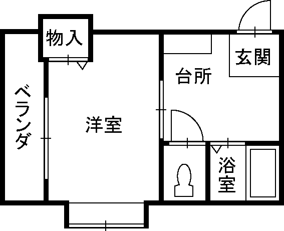 Kプラザ(1K/1階)の間取り写真
