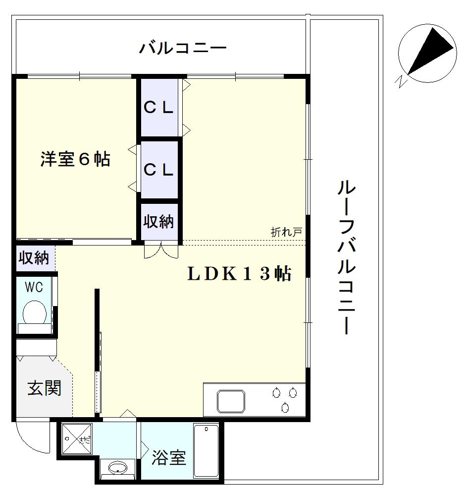 レヂオンス新所沢(1LDK/3階)の間取り写真