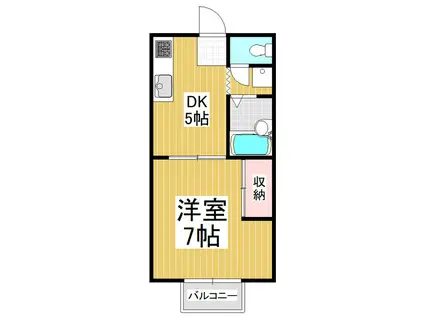 サンシティ旭(1DK/1階)の間取り写真