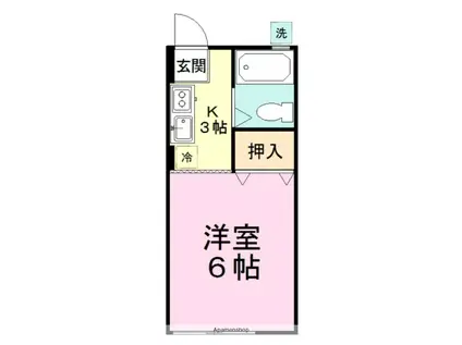 コーポカルチャー(1K/2階)の間取り写真