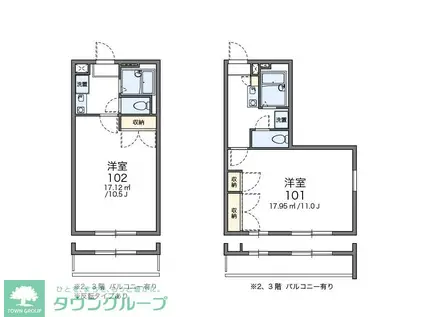 レオパレスメゾン(1K/2階)の間取り写真